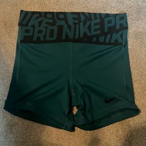 green crossover nike pro shorts size small